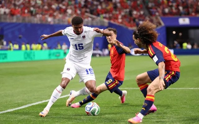 Cape Verde defend against Spain during their historic 0-0 World Cup Group H draw in Atlanta