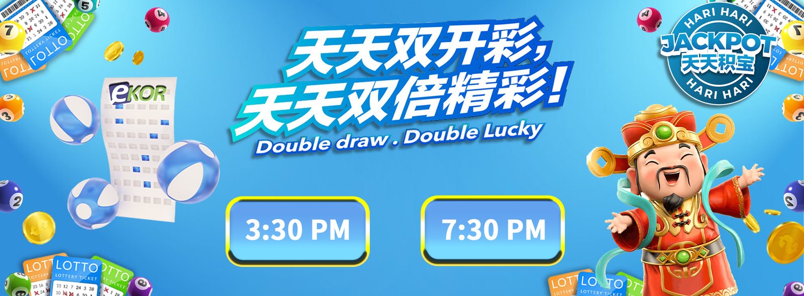 Winbox Hari Hari Jackpot banner showing two daily draw times